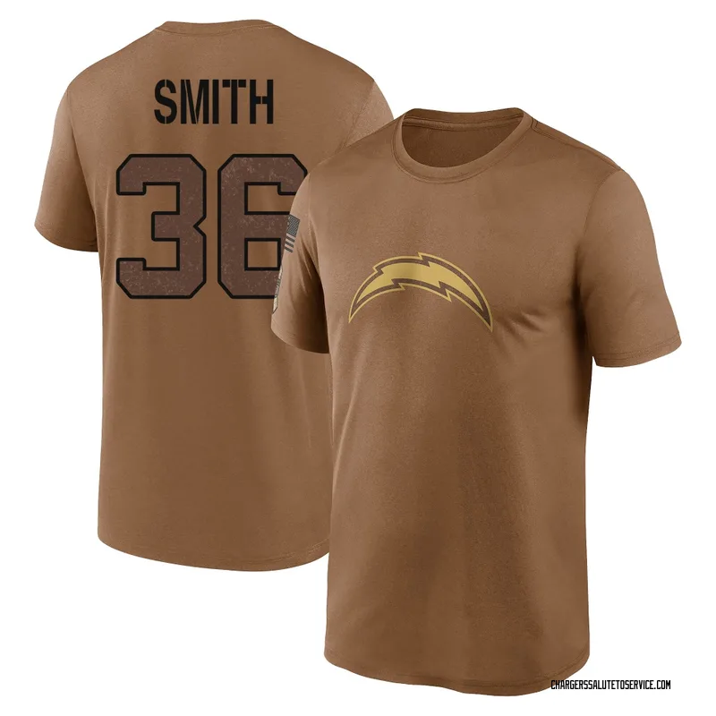 Men's Avery Smith Los Angeles Chargers Legend Brown 2023 Salute To Service Performance T-Shirt