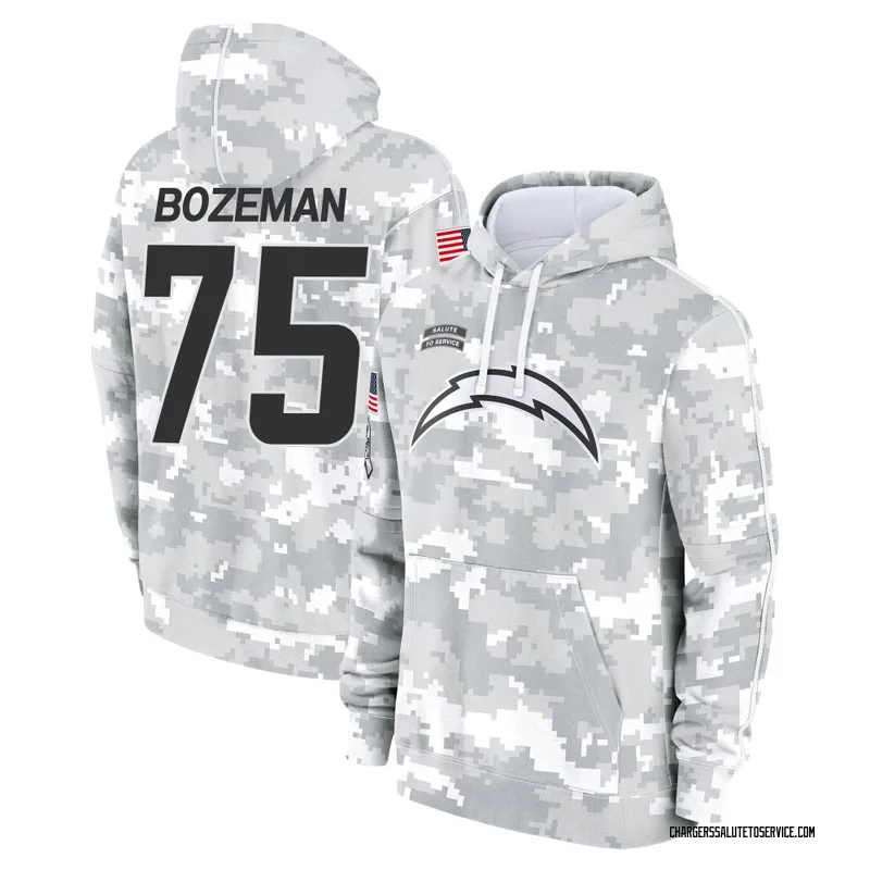 Men's Bradley Bozeman Los Angeles Chargers Camo Arctic 2024 Salute to Service Club Fleece Pullover Hoodie