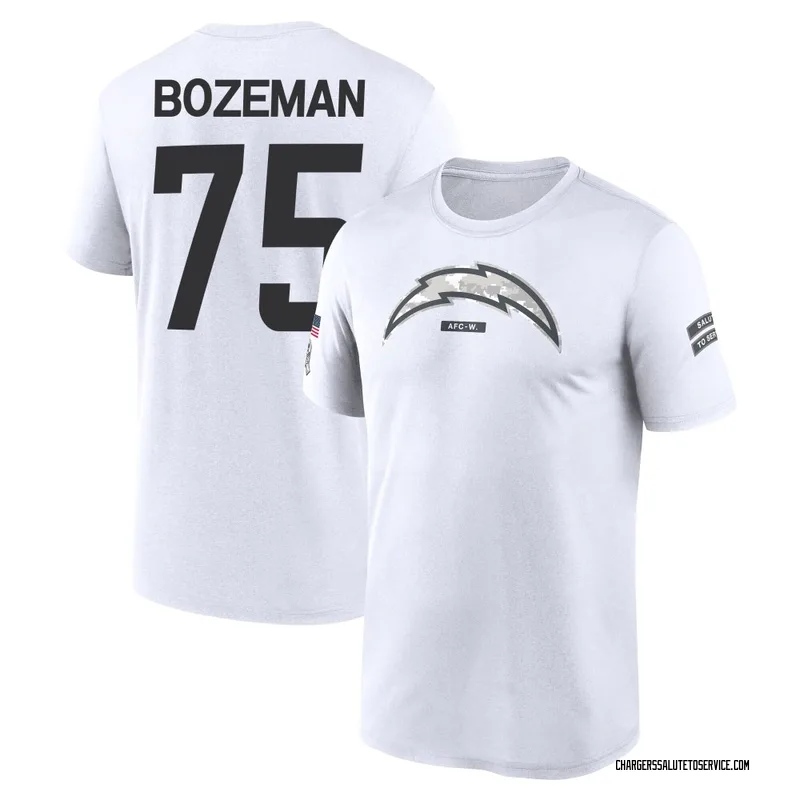 Men's Bradley Bozeman Los Angeles Chargers Legend White 2024 Salute to Service Performance T-Shirt
