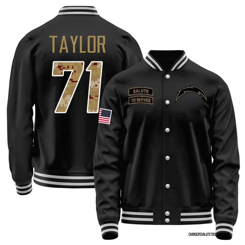 Men's Branson Taylor Los Angeles Chargers Black Salute to Service Sideline Performance Jacket