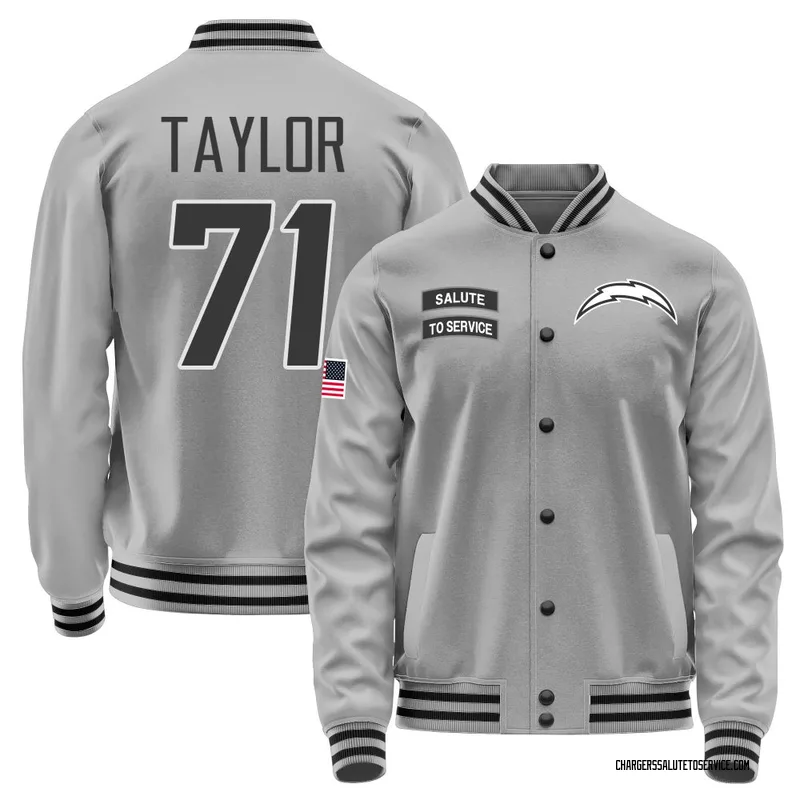 Men's Branson Taylor Los Angeles Chargers Gray Salute to Service Performance Jacket