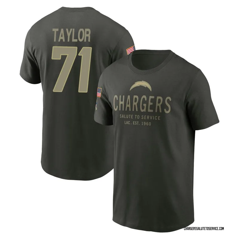 Men's Branson Taylor Los Angeles Chargers Green Forest/ 2025 Salute to Service Sideline Primary Edge T-Shirt