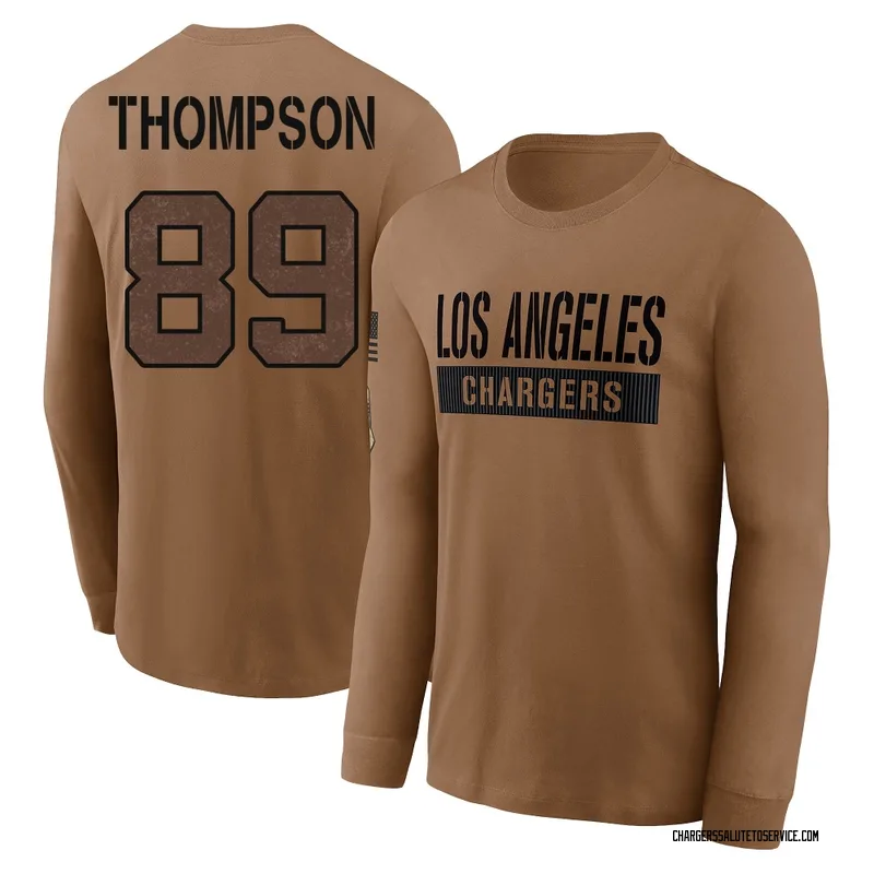 Men's Brenen Thompson Los Angeles Chargers Brown 2023 Salute To Service Long Sleeve T-Shirt