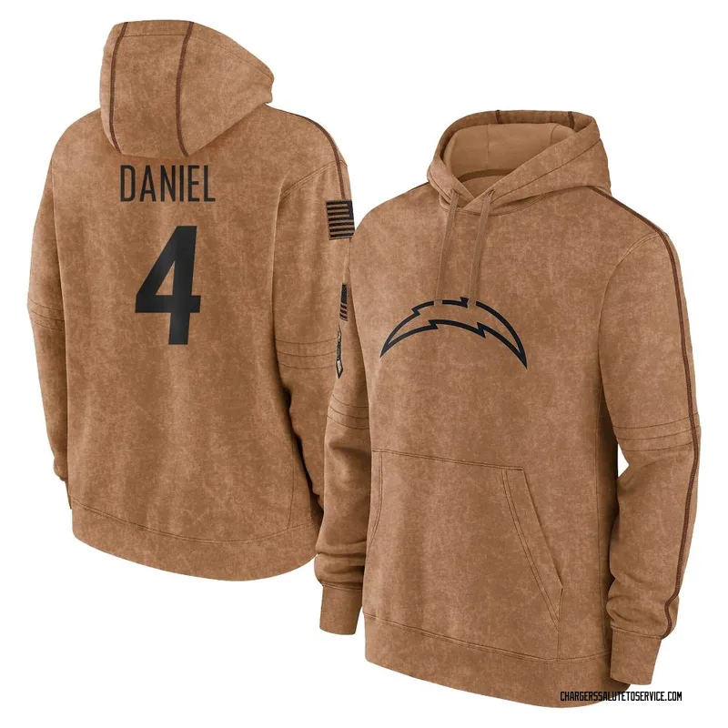 Men's Chase Daniel Los Angeles Chargers Brown 2023 Salute To Service Club Pullover Hoodie