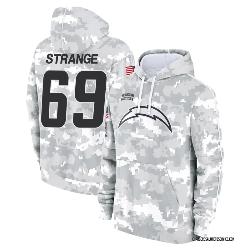 Men's Cole Strange Los Angeles Chargers Camo Arctic 2024 Salute to Service Club Fleece Pullover Hoodie