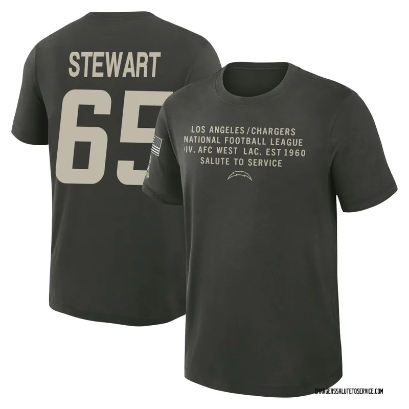Men's Corey Stewart Los Angeles Chargers Green Dark/ 2025 Salute to Service Sideline Slub T-Shirt