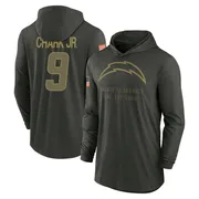 Men's DJ Chark Jr. Los Angeles Chargers Green Forest/ 2025 Salute to Service Sideline Lightweight Hooded Pullover Long Sleeve T-