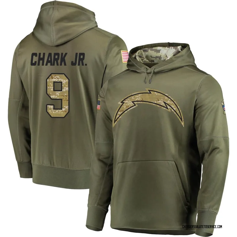 Men's DJ Chark Jr. Los Angeles Chargers Olive Salute to Service Pullover Hoodie