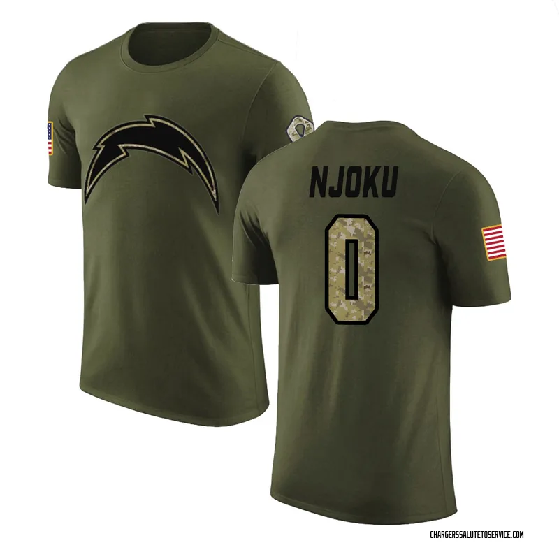Men's David Njoku Los Angeles Chargers Legend Olive Salute to Service T-Shirt