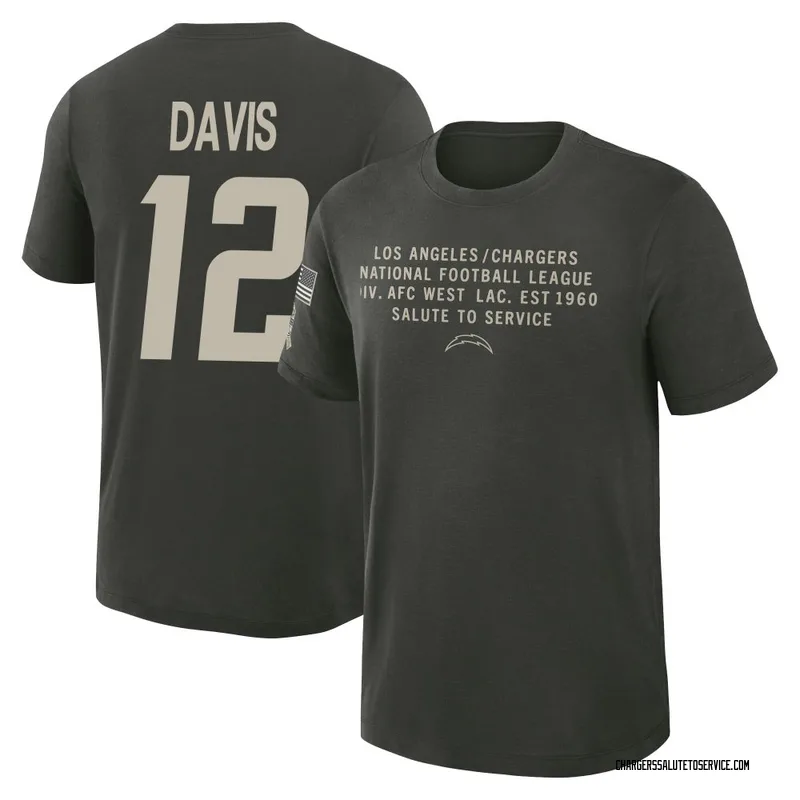 Men's Derius Davis Los Angeles Chargers Green Dark/ 2025 Salute to Service Sideline Slub T-Shirt