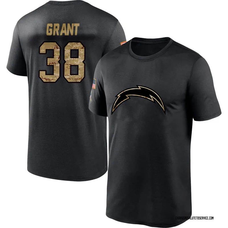 Men's Devin Grant Los Angeles Chargers Black 2020 Salute To Service Performance T-Shirt
