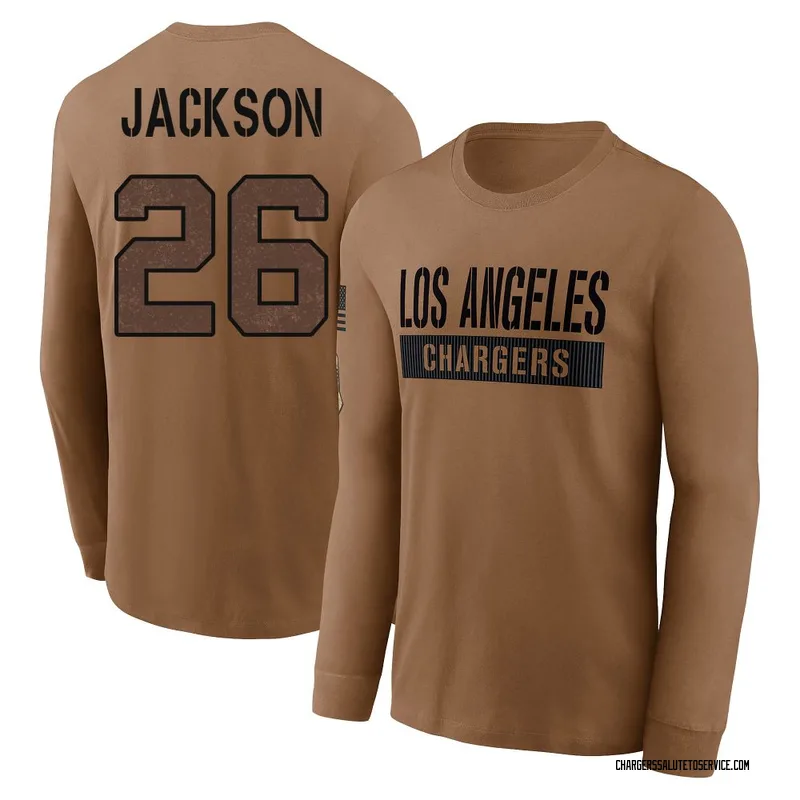 Men's Donte Jackson Los Angeles Chargers Brown 2023 Salute To Service Long Sleeve T-Shirt
