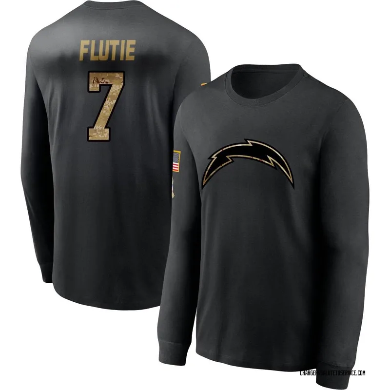 Men's Doug Flutie Los Angeles Chargers Black 2020 Salute To Service Sideline Performance Long Sleeve T-Shirt