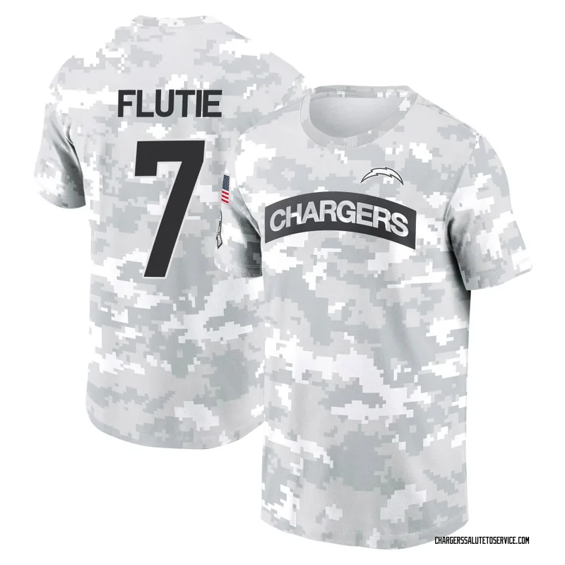 Men's Doug Flutie Los Angeles Chargers Camo Arctic 2024 Salute to Service Performance T-Shirt