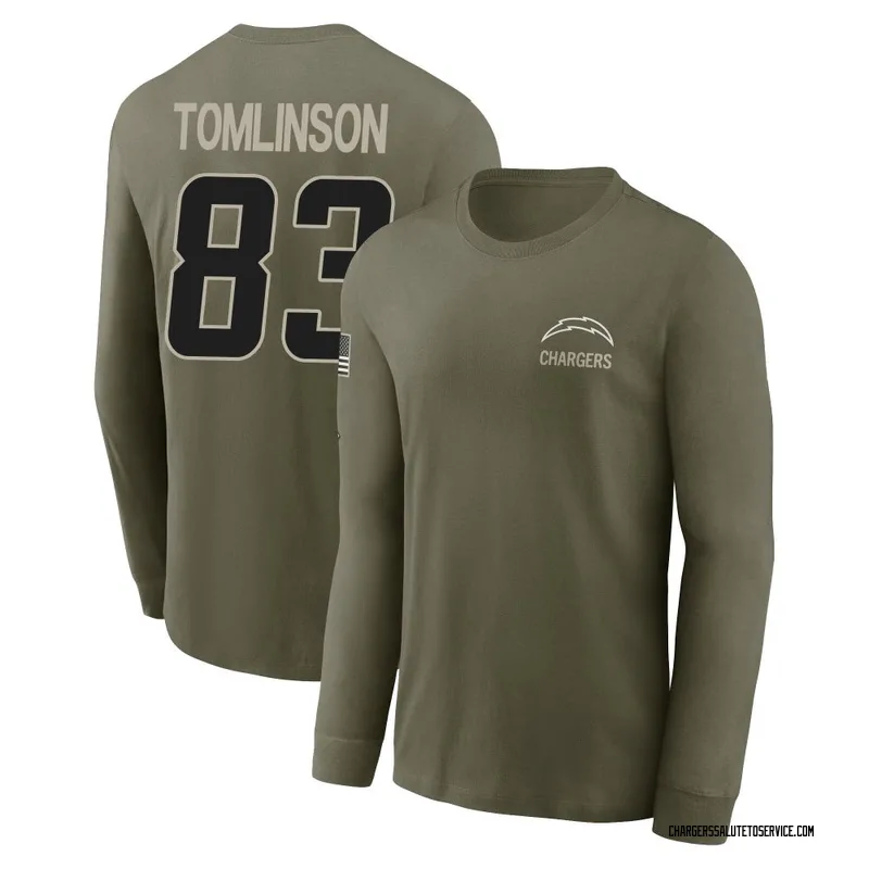 Men's Eric Tomlinson Los Angeles Chargers Olive 2025 Salute to Service Sideline Long Sleeve T-Shirt