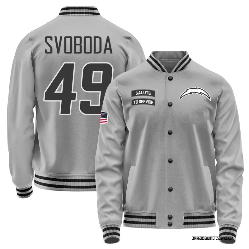 Men's Evan Svoboda Los Angeles Chargers Gray Salute to Service Performance Jacket