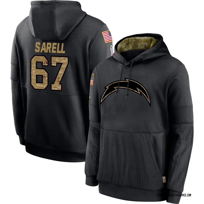Men's Foster Sarell Los Angeles Chargers Black 2020 Salute to Service Sideline Performance Pullover Hoodie