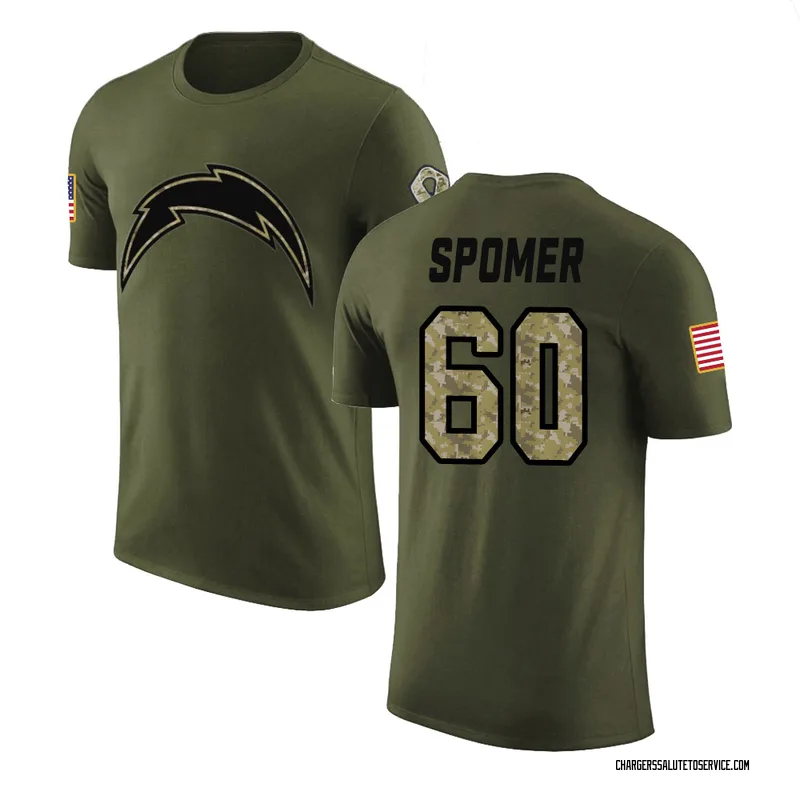 Men's Jacob Spomer Los Angeles Chargers Legend Olive Salute to Service T-Shirt