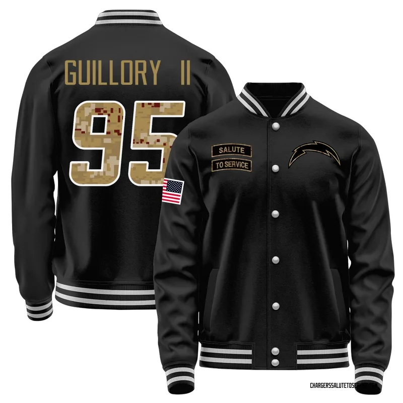 Men's Jacobian Guillory II Los Angeles Chargers Black Salute to Service Sideline Performance Jacket
