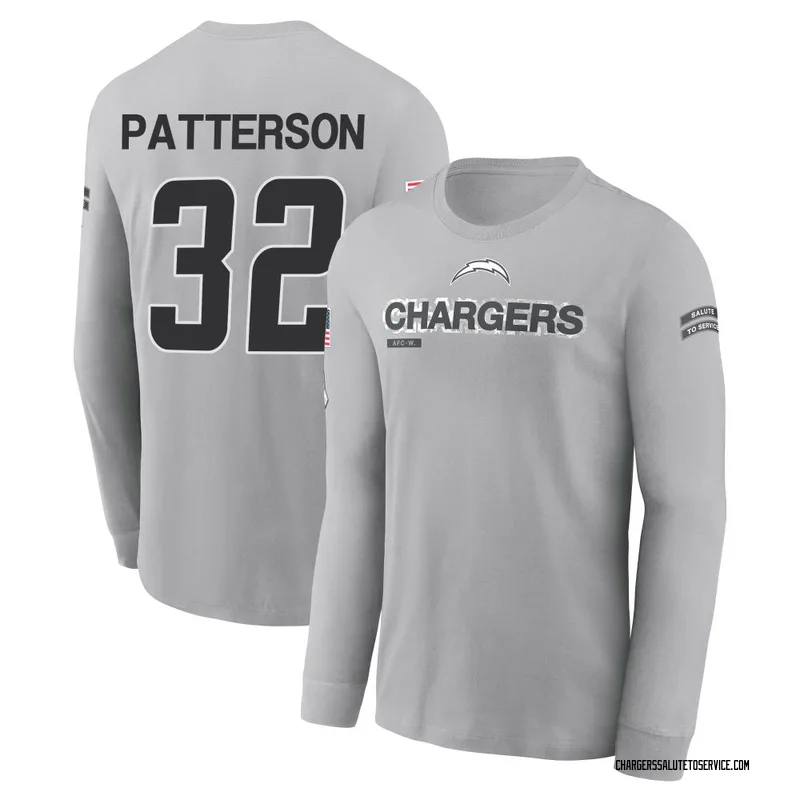 Men's Jaret Patterson Los Angeles Chargers Gray 2024 Salute to Service Long Sleeve T-Shirt