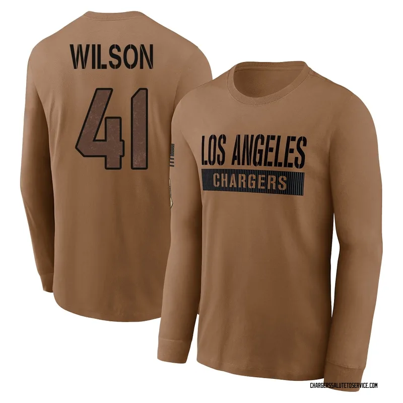 Men's Jerry Wilson Los Angeles Chargers Brown 2023 Salute To Service Long Sleeve T-Shirt