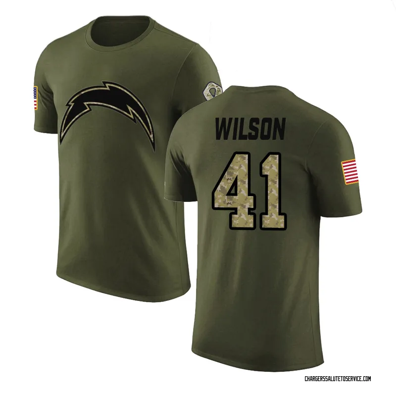 Men's Jerry Wilson Los Angeles Chargers Legend Olive Salute to Service T-Shirt