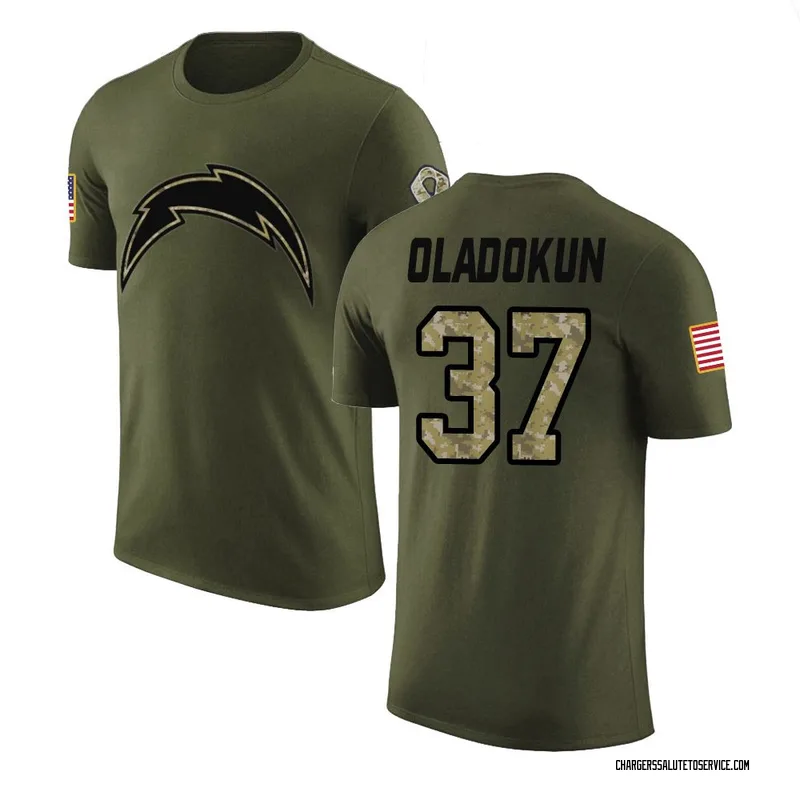 Men's Jordan Oladokun Los Angeles Chargers Legend Olive Salute to Service T-Shirt