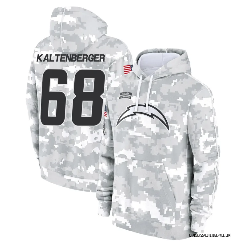 Men's Josh Kaltenberger Los Angeles Chargers Camo Arctic 2024 Salute to Service Club Fleece Pullover Hoodie