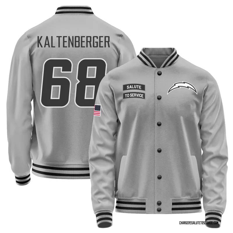 Men's Josh Kaltenberger Los Angeles Chargers Gray Salute to Service Performance Jacket