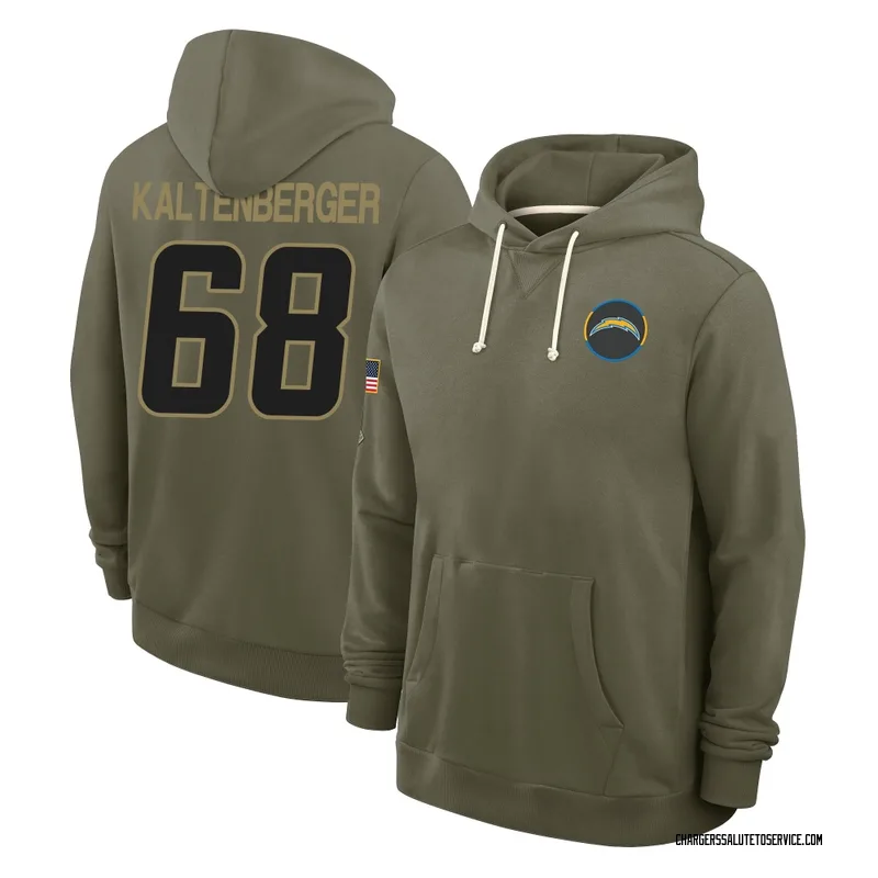 Men's Josh Kaltenberger Los Angeles Chargers Olive 2025 Salute to Service Hoodie