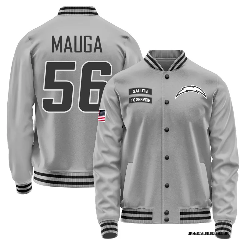 Men's Kana'i Mauga Los Angeles Chargers Gray Salute to Service Performance Jacket