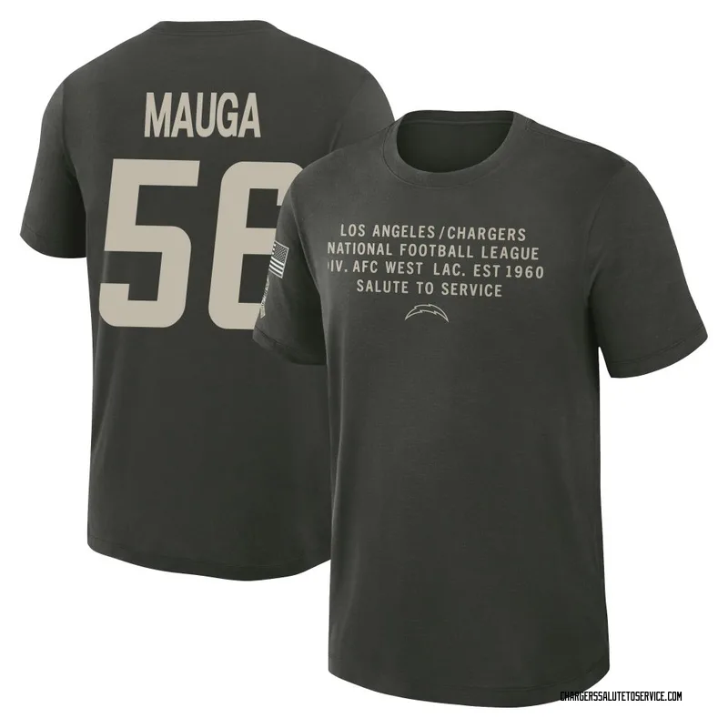 Men's Kana'i Mauga Los Angeles Chargers Green Dark/ 2025 Salute to Service Sideline Slub T-Shirt