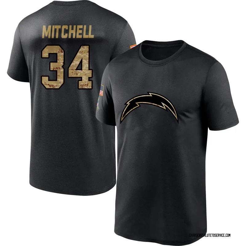 Men's Keaton Mitchell Los Angeles Chargers Black 2020 Salute To Service Performance T-Shirt