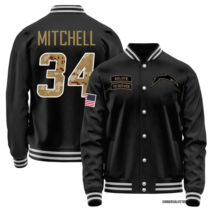Men's Keaton Mitchell Los Angeles Chargers Black Salute to Service Sideline Performance Jacket