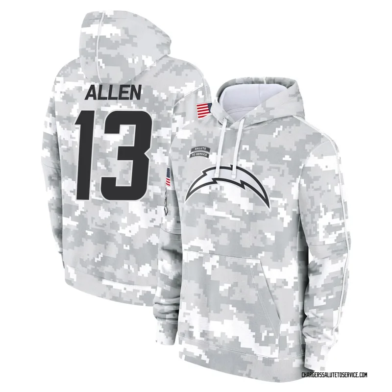 Men's Keenan Allen Los Angeles Chargers Camo Arctic 2024 Salute to Service Club Fleece Pullover Hoodie