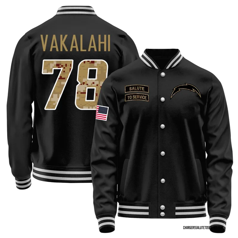 Men's Laekin Vakalahi Los Angeles Chargers Black Salute to Service Sideline Performance Jacket