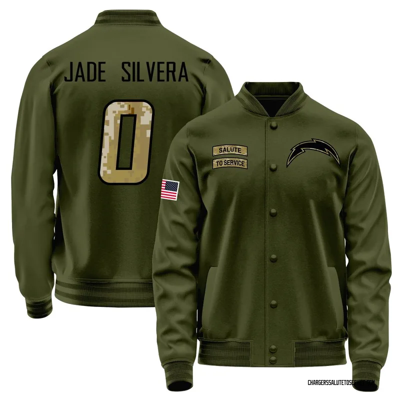 Men's Nesta Jade Silvera Los Angeles Chargers Olive Salute to Service Sideline Performance Jacket