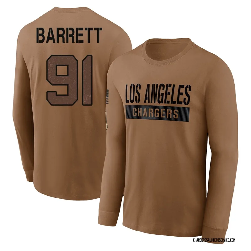 Men's Nick Barrett Los Angeles Chargers Brown 2023 Salute To Service Long Sleeve T-Shirt