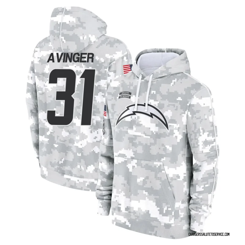 Men's Noah Avinger Los Angeles Chargers Camo Arctic 2024 Salute to Service Club Fleece Pullover Hoodie