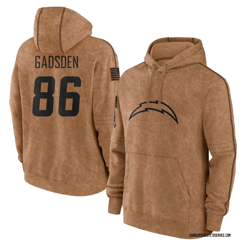 Men's Oronde Gadsden Los Angeles Chargers Brown 2023 Salute To Service Club Pullover Hoodie