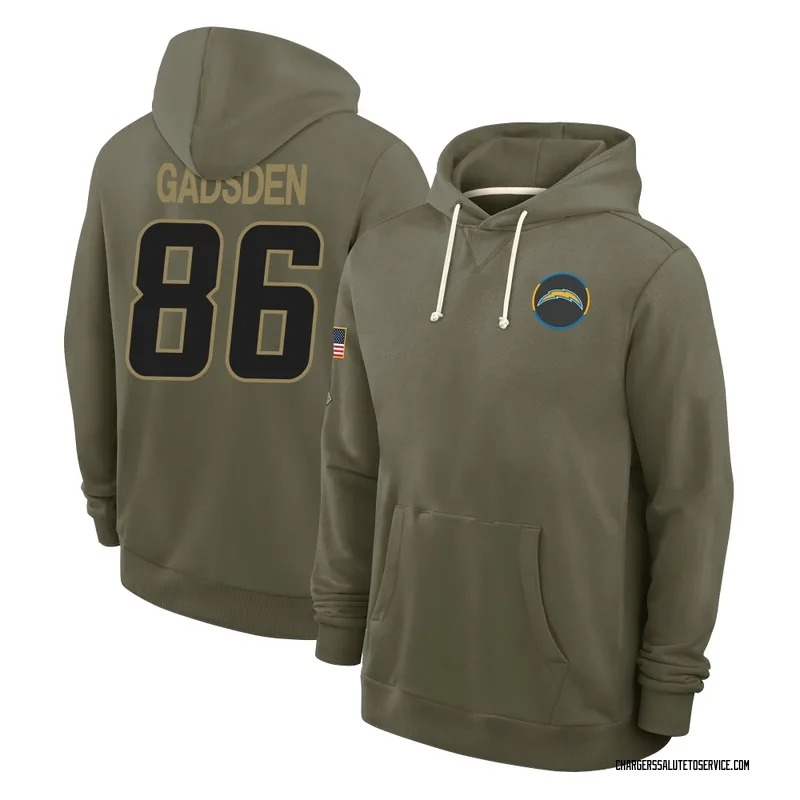 Men's Oronde Gadsden Los Angeles Chargers Olive 2025 Salute to Service Hoodie