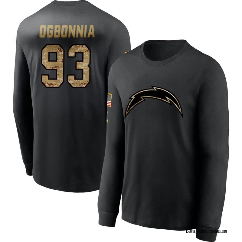 Men's Otito Ogbonnia Los Angeles Chargers Black 2020 Salute To Service Sideline Performance Long Sleeve T-Shirt
