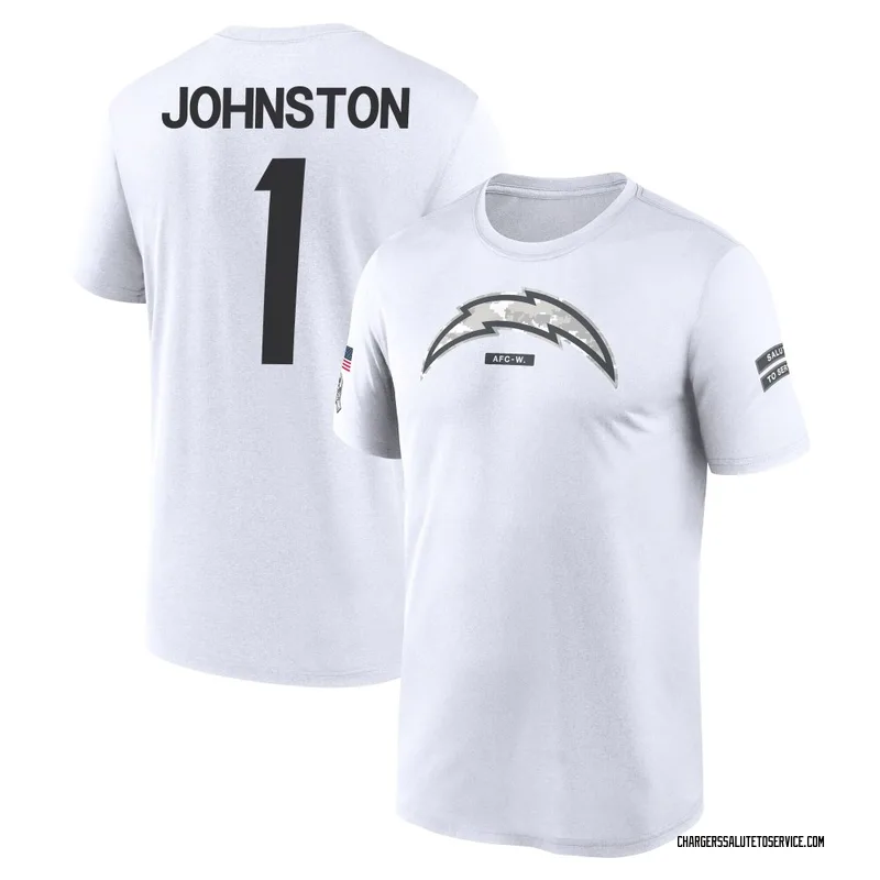 Men's Quentin Johnston Los Angeles Chargers Legend White 2024 Salute to Service Performance T-Shirt
