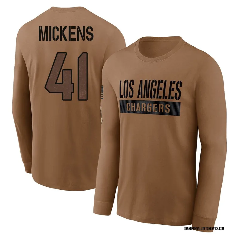 Men's R.J. Mickens Los Angeles Chargers Brown 2023 Salute To Service Long Sleeve T-Shirt