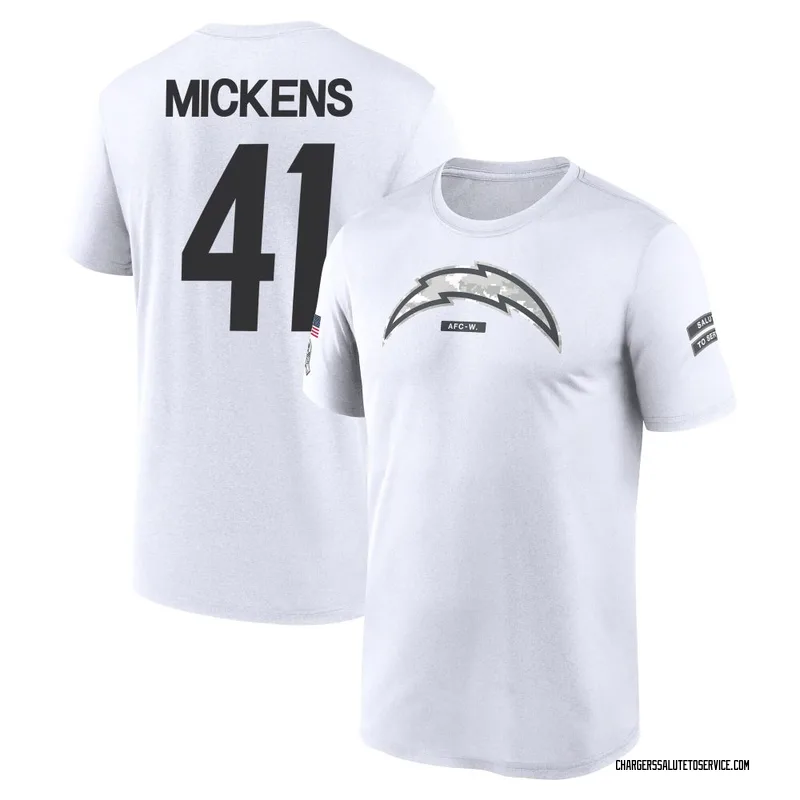 Men's R.J. Mickens Los Angeles Chargers Legend White 2024 Salute to Service Performance T-Shirt