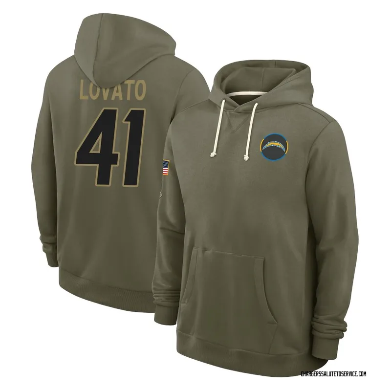 Men's Rick Lovato Los Angeles Chargers Olive 2025 Salute to Service Hoodie