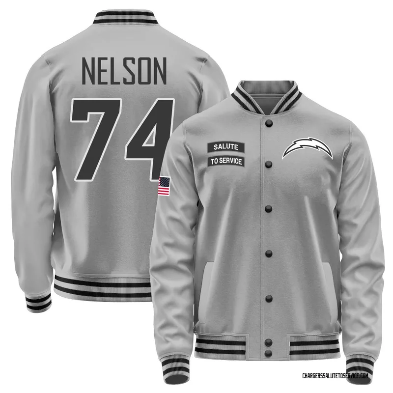 Men's Ryan Nelson Los Angeles Chargers Gray Salute to Service Performance Jacket