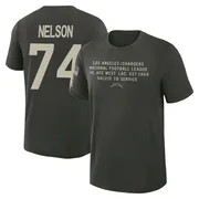 Men's Ryan Nelson Los Angeles Chargers Green Dark/ 2025 Salute to Service Sideline Slub T-Shirt