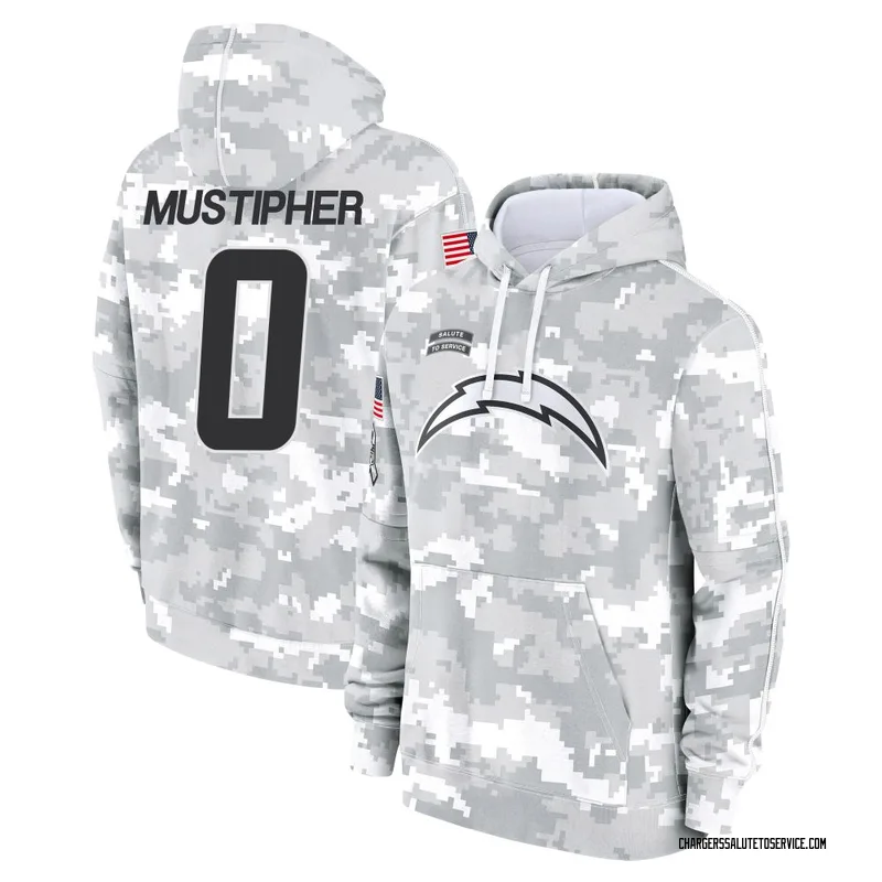 Men's Sam Mustipher Los Angeles Chargers Camo Arctic 2024 Salute to Service Club Fleece Pullover Hoodie