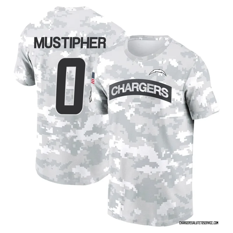 Men's Sam Mustipher Los Angeles Chargers Camo Arctic 2024 Salute to Service Performance T-Shirt
